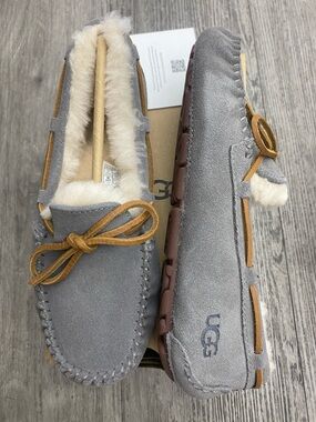 UGG Dakota Slippers for Women – Pewter (Grey) Suede Moccasin